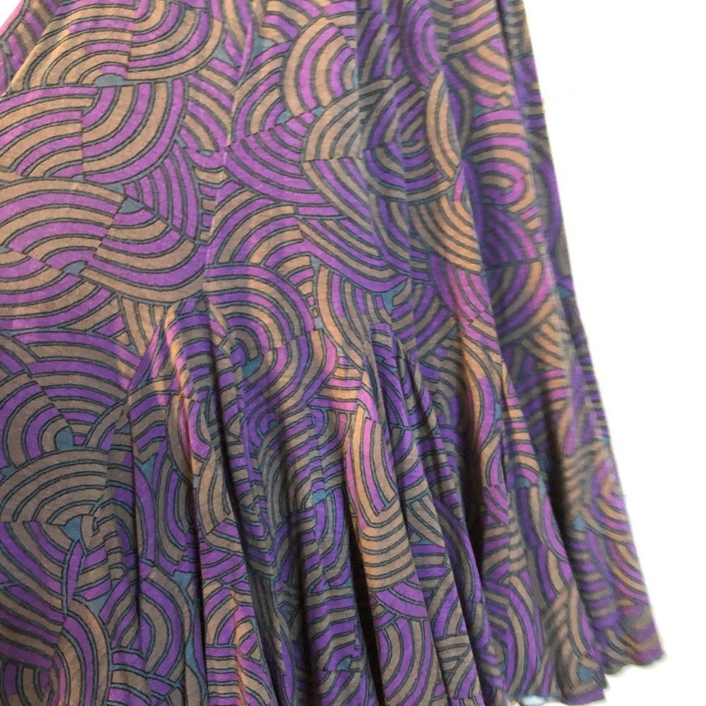Vintage Free People Dress size Small purple green gold full skirt twirly - Picture 7 of 9